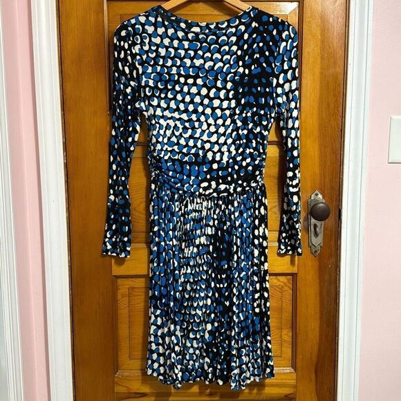 Plenty by Tracy Reese Blue Black Blob Dress Women’s Small Petite - Picture 6 of 6